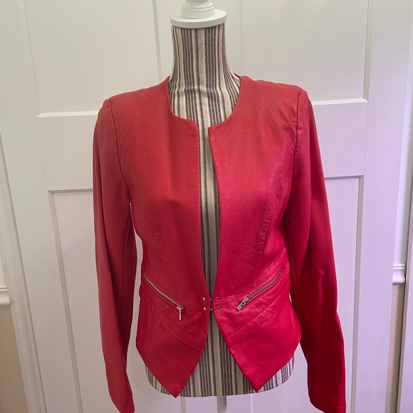 Black Rivet Beautiful Red Faux Leather Jacket. - Picture 3 of 9